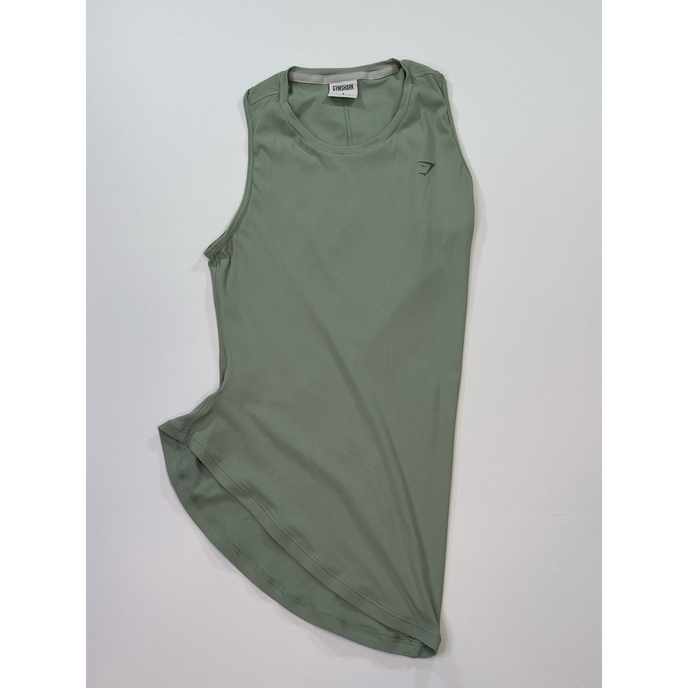 Gymshark Elevate Asymmetric Tank Top | Desert Sage Green | XS